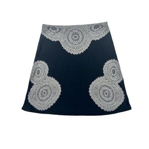 WOLFORD Black A-line magic skirt with Beige lace details